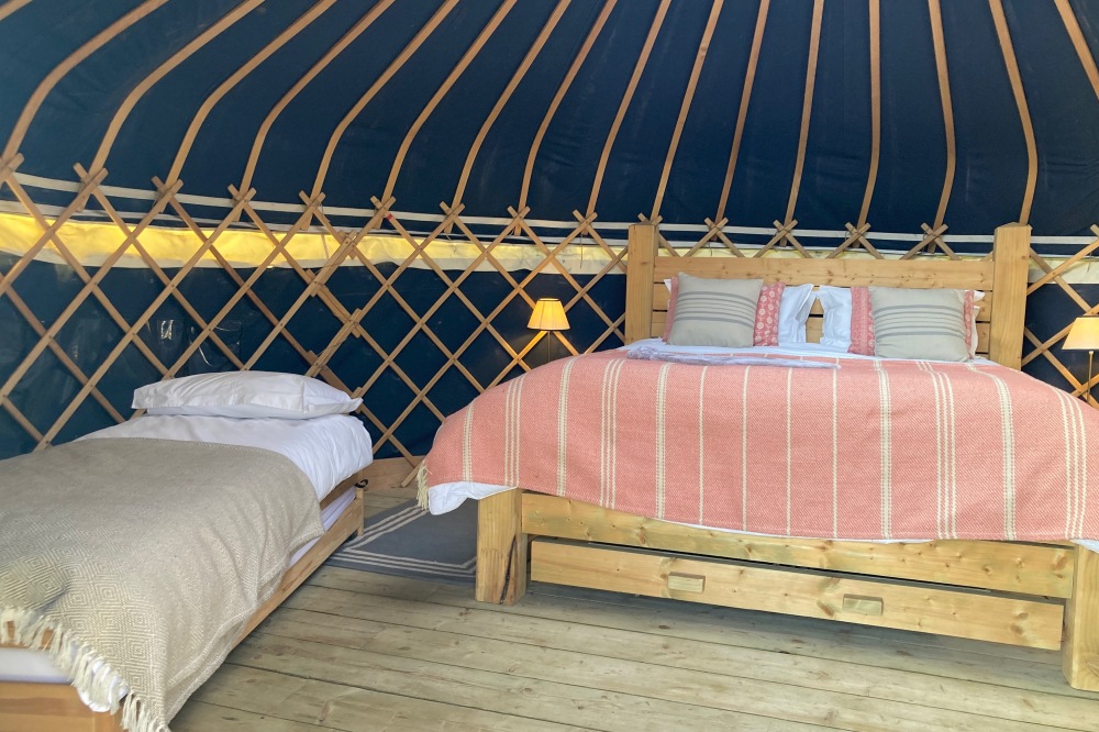 King sized & Single bed - credit Shepherd’s Purse yurt