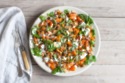Crushed Carrot Salad With Crispy Spiced Chickpeas & Kefir Dressing