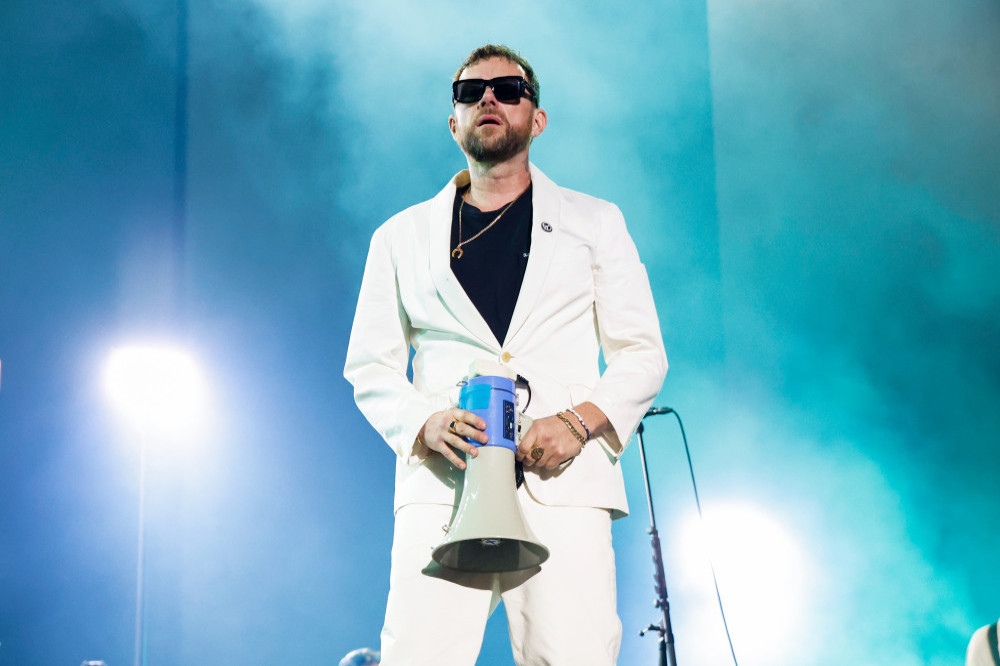 Damon Albarn performing at Coachella with Blur