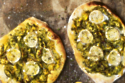 Courgette flatbreads recipe with herbs and goat’s cheese