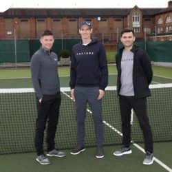 Andy Murray with Castore founders Tom and Phil Beahon