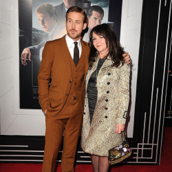 Ryan Gosling and his mum at the world première of Gangster Squad