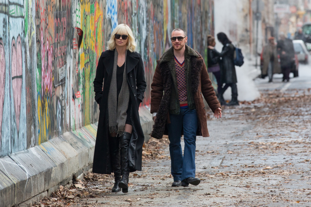 Charlize Theron and James McAvoy as Agent Broughton and Percival in Atomic Blonde