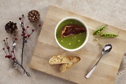 Pea and pancetta soup