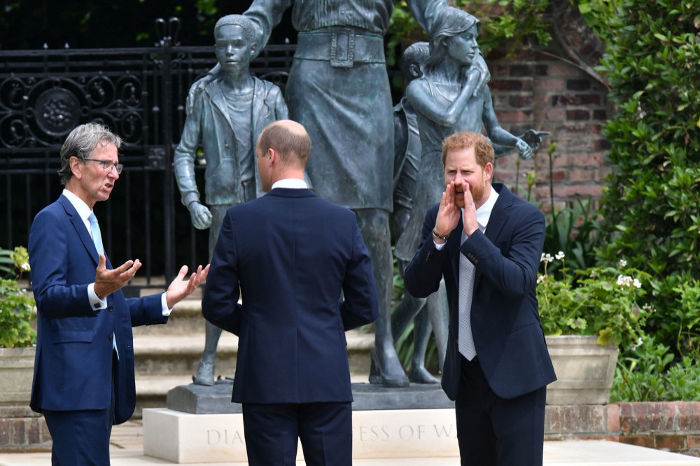 Princes William and Harry at Diana statue unveiling