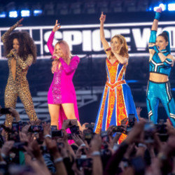 Melanie C (far right) has declared that all the Spice Girls want to do Glastonbury