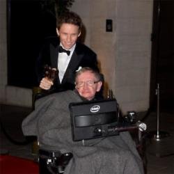 Eddie Redmayne with Stephen Hawking