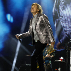 Mick Jagger performing at the NRG Stadium in Houston, Texas