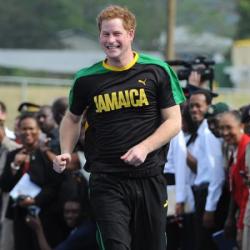 Prince Harry races Usain Bolt in 2012 