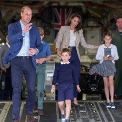 The Prince and Princess of Wales with their children at RIAT